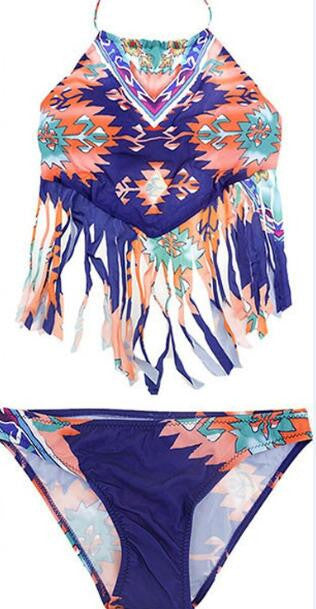 Romoti Give Some More Tribe Tassel Halter Bikini Set – romoti