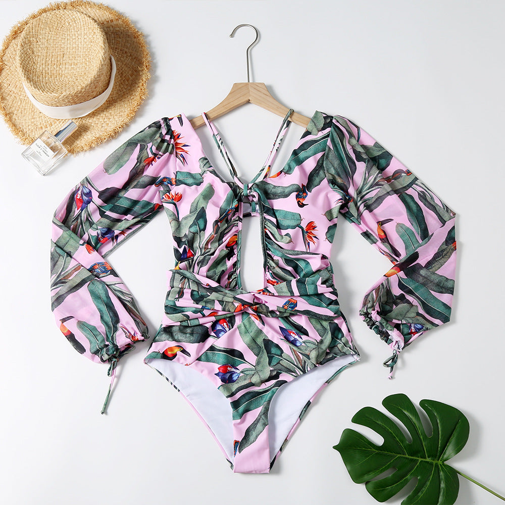 Hollow Out Long Sleeve Swimwear